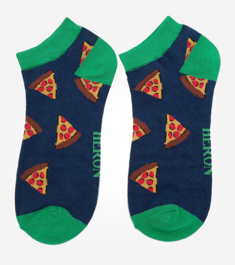 Men’s Pizza Slices Navy Trainer Socks
