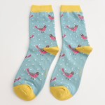 MISS SPARROW Blackbirds Socks Duck Egg
