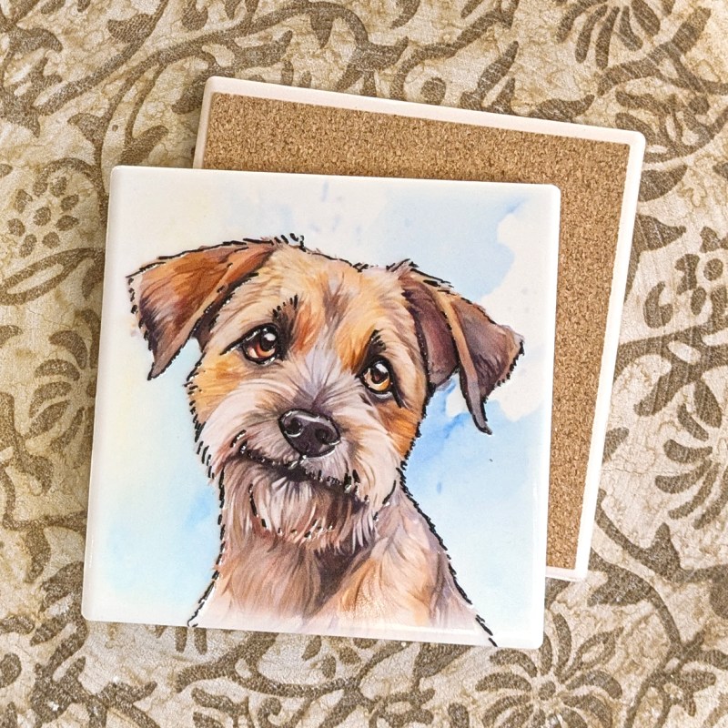 Border Terrier ceramistone coasters