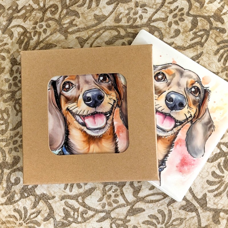 Dachshund ceramistone coasters