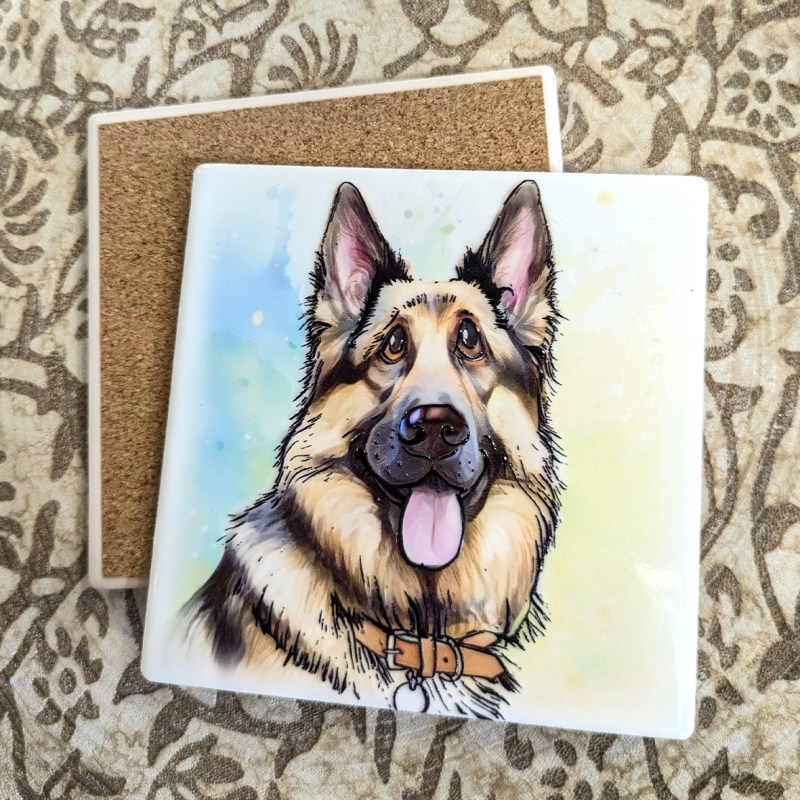 German Shepherd ceramistone coasters