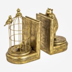 Gold 'Curious Cat' Bookends