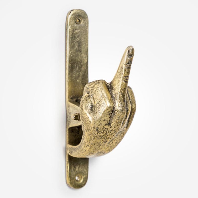 Gold Middle Finger Door Knocker