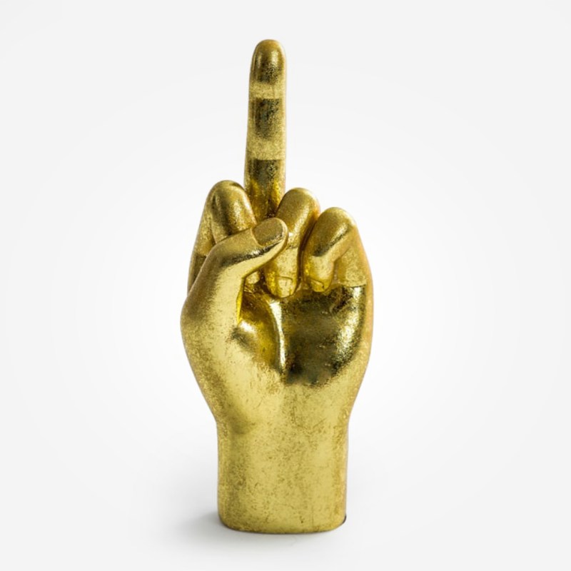 Gold Middle Finger Hand Figure
