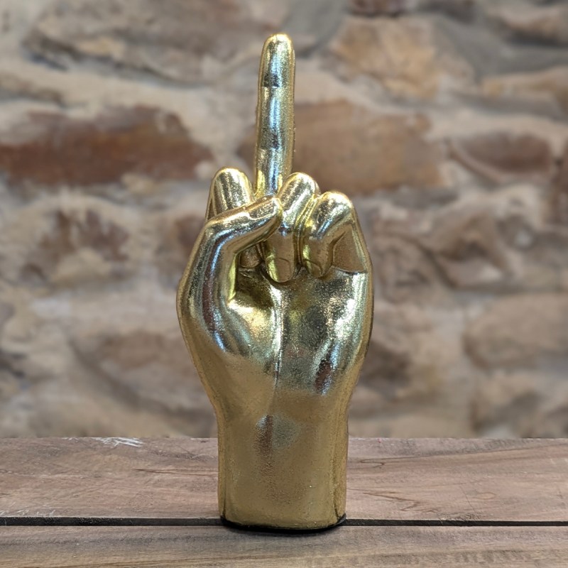 Gold Middle Finger Hand Figure