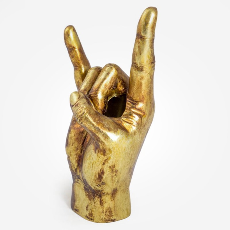 Large Gold 'Rock On' Hand Vase