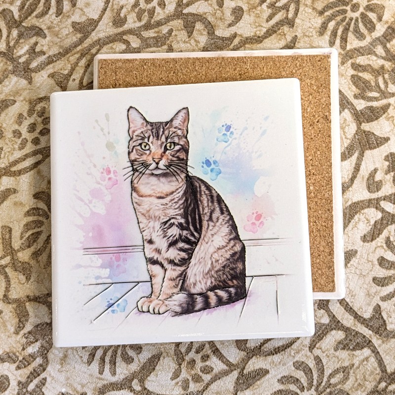 Mackerel Tabby ceramistone coasters