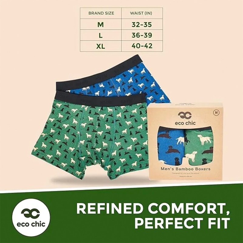 Eco Chic Men's Labrador Bamboo Boxers