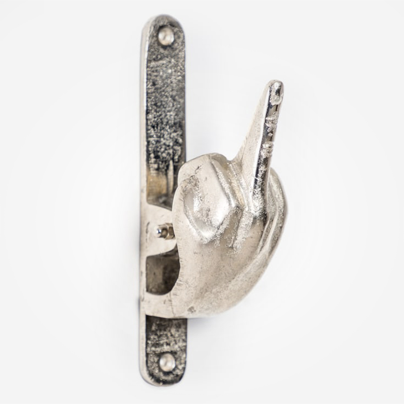 Silver Middle Finger Door Knocker