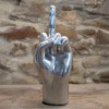 Silver Middle Finger Hand Figure