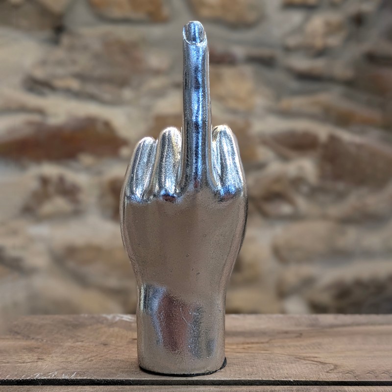 Silver Middle Finger Hand Figure