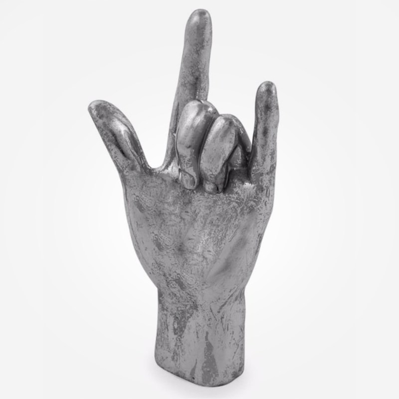 Silver 'Rock On' Hand Figure