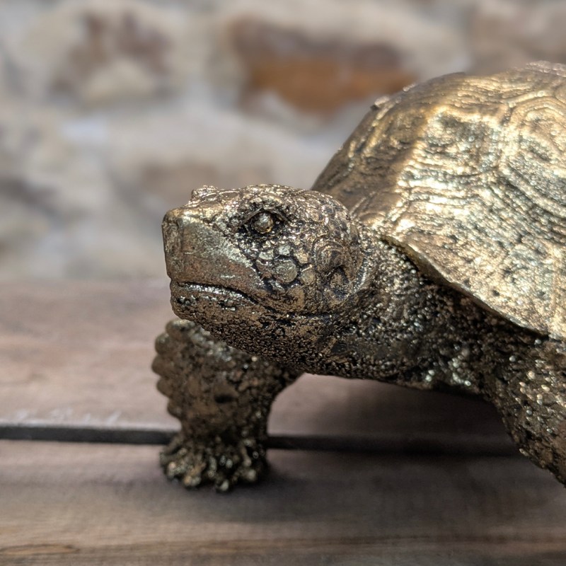 Small Gold Tortoise Figure