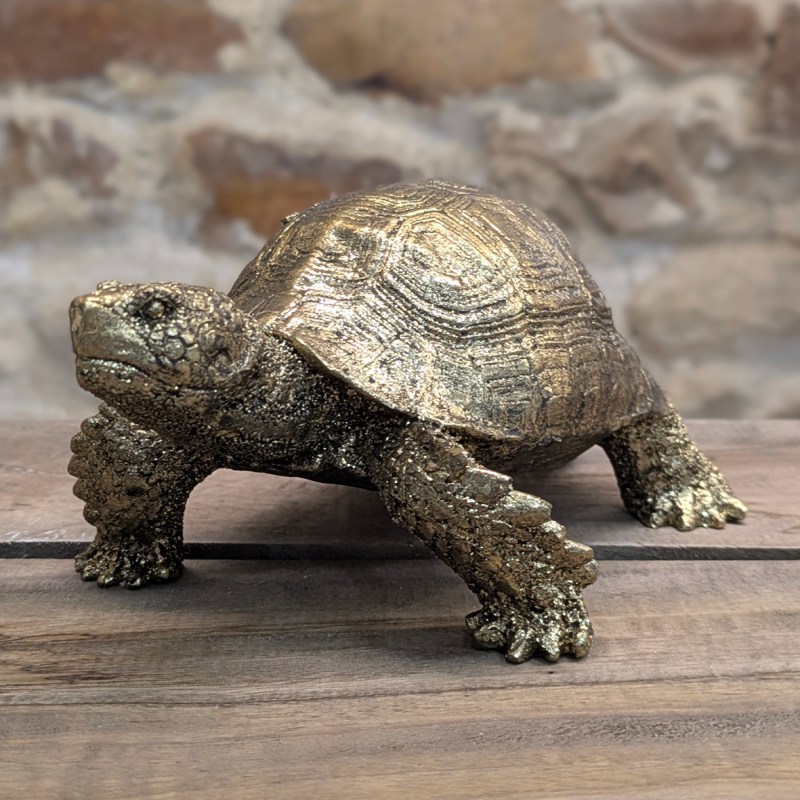 Small Gold Tortoise Figure