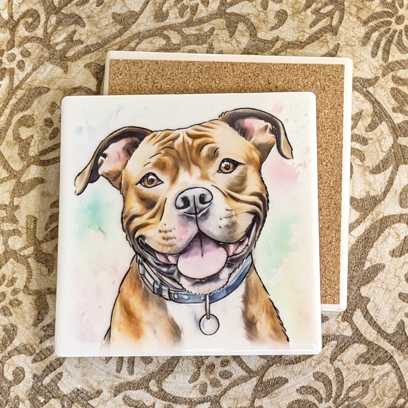 Staffordshire Bull Terriers ceramistone coasters