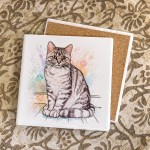 Tabby cat ceramistone coasters