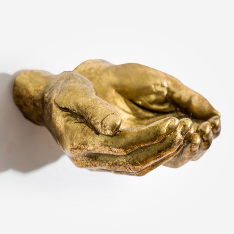 Wall Mounted Gold Hands Bowl