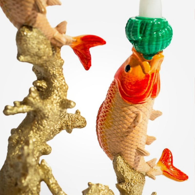 Fish & Golden Coral Candle Holder