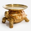 Gold & Bronze Tortoise with Gold Tray