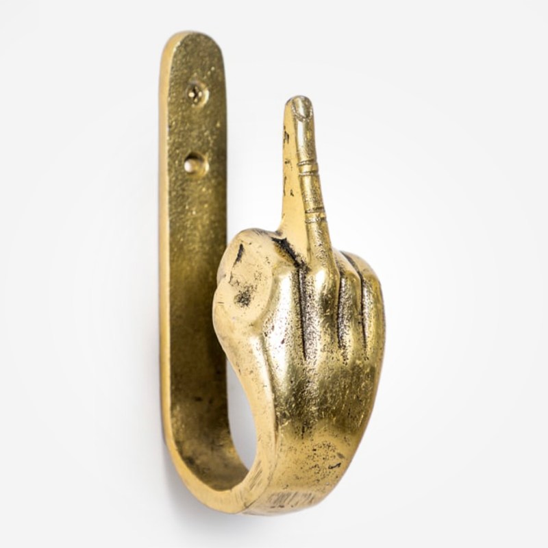 Gold Middle Finger Coat Hook