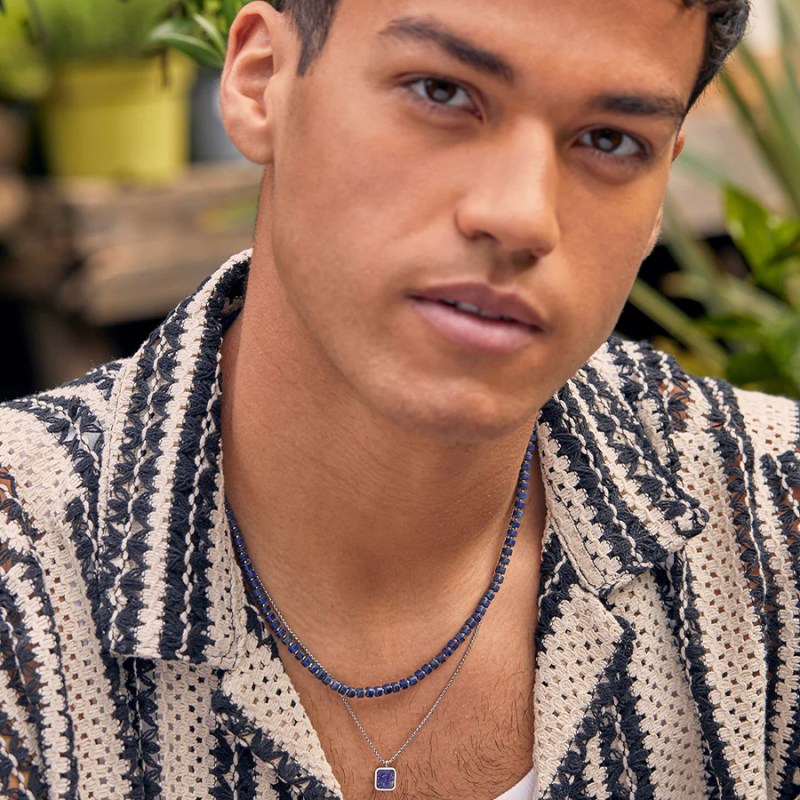 FOXY SHOPPING Lapis Rondelle Adjustable Necklace