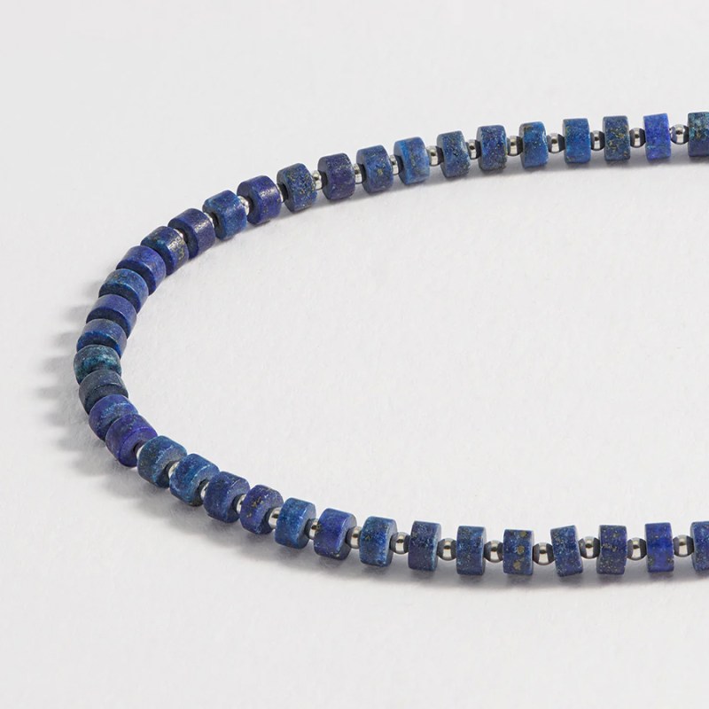 FOXY SHOPPING Lapis Rondelle Adjustable Necklace