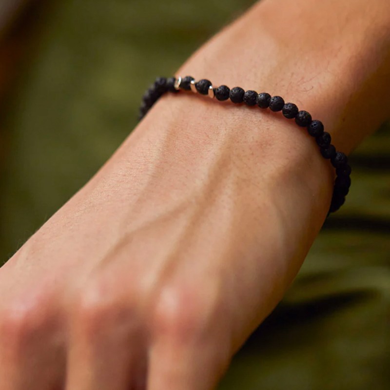 FOXY SHOPPING Men's Gemstone Beaded Bracelet