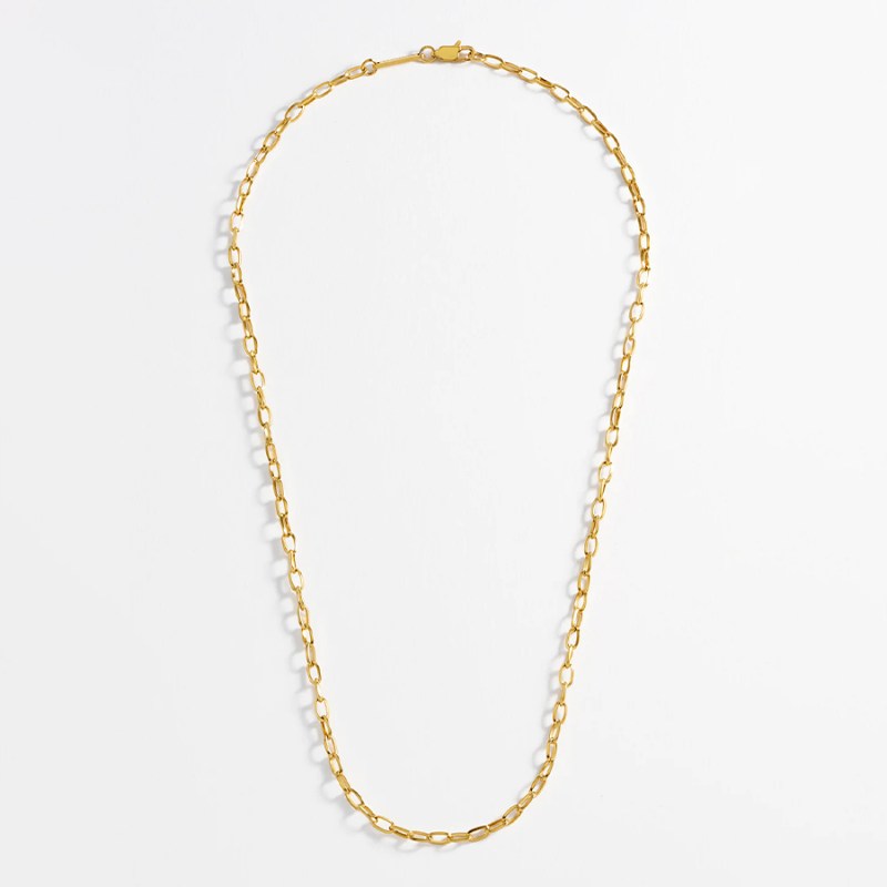 FOXY SHOPPING Men's Gold Paperclip Chain Necklace