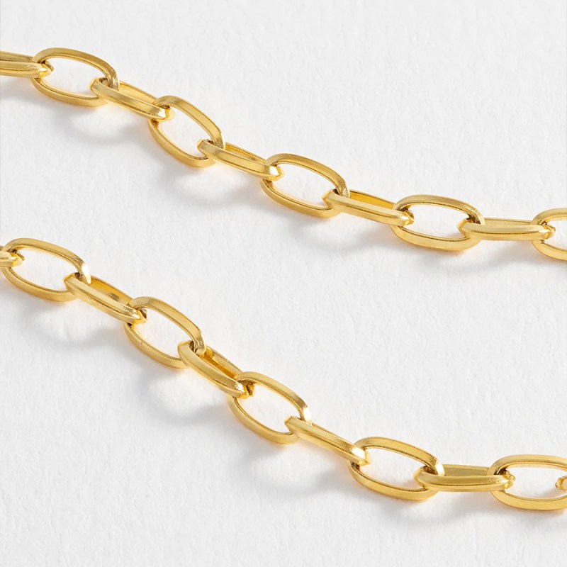 FOXY SHOPPING Men's Gold Paperclip Chain Necklace