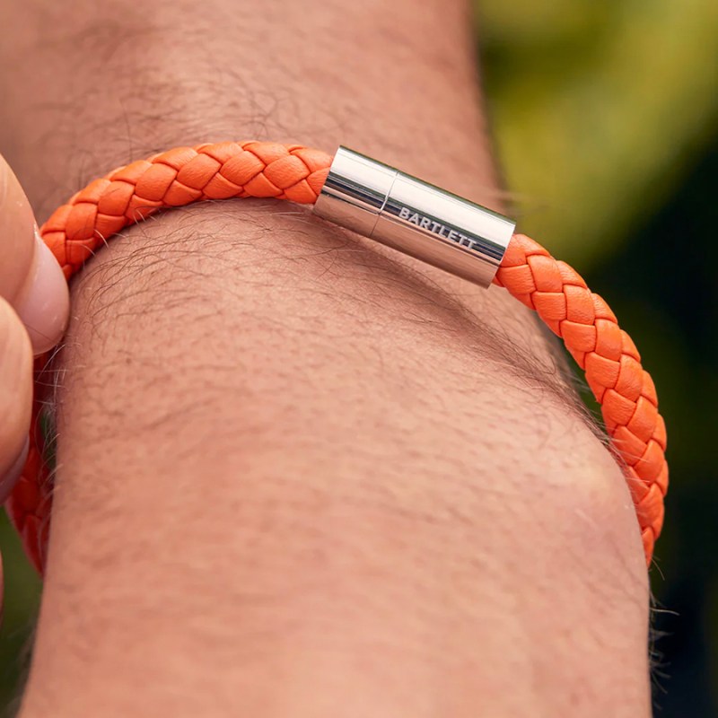 FOXY SHOPPING Men's Leather Single Plaited Wrap Bracelet