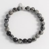 FOXY SHOPPING Snowflake Obsidian Beaded Bracelet