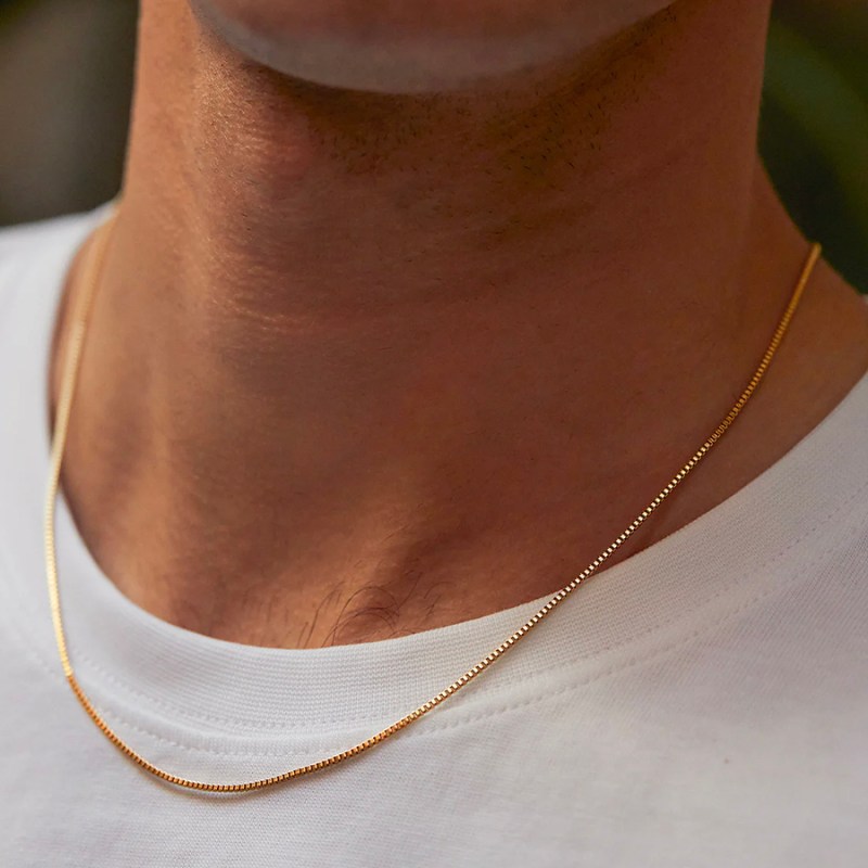 FOXY SHOPPING Thin Box Chain Gold Necklace