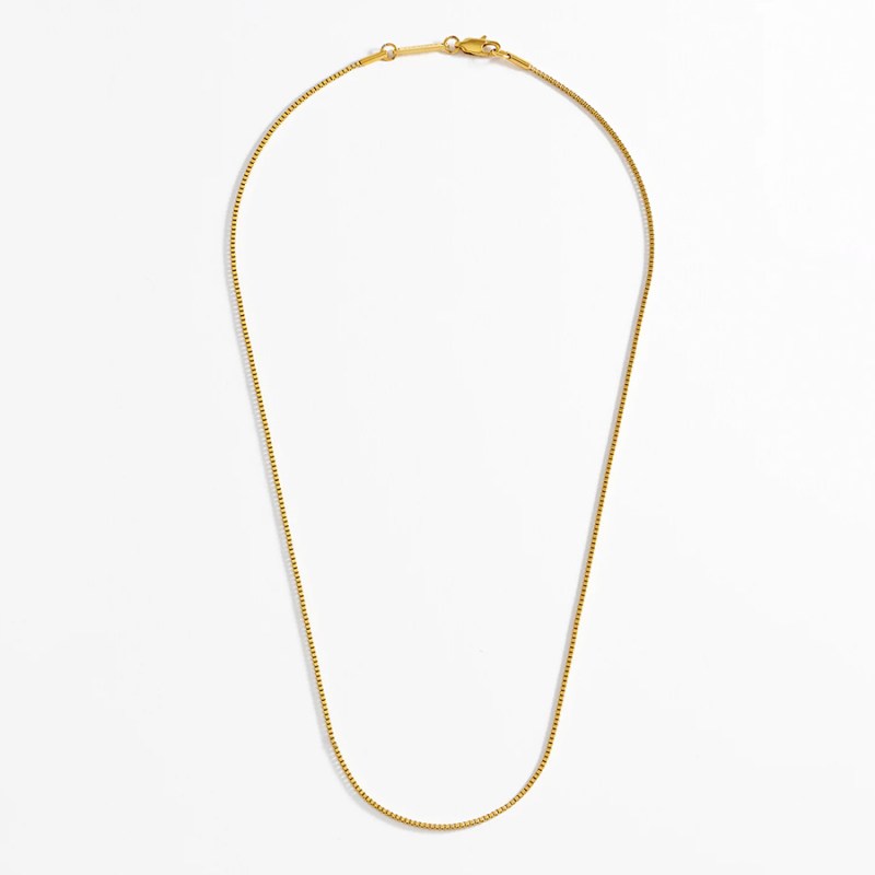 FOXY SHOPPING Thin Box Chain Gold Necklace