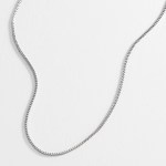 FOXY SHOPPING Thin Box Chain Silver Necklace